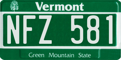 VT license plate NFZ581