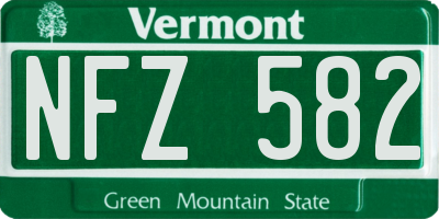 VT license plate NFZ582