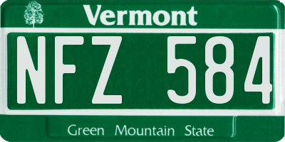 VT license plate NFZ584