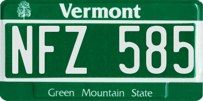 VT license plate NFZ585