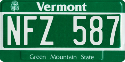 VT license plate NFZ587