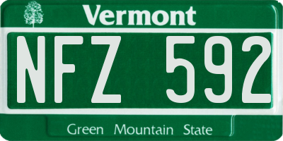 VT license plate NFZ592