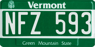 VT license plate NFZ593
