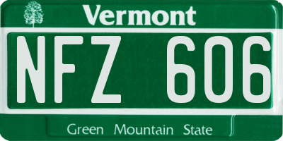 VT license plate NFZ606