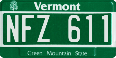 VT license plate NFZ611