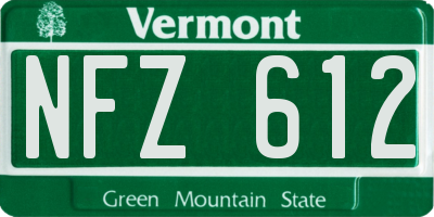 VT license plate NFZ612