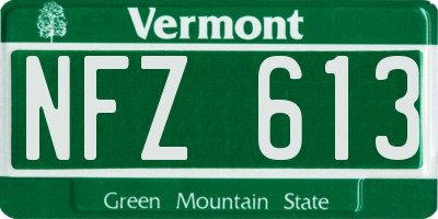 VT license plate NFZ613