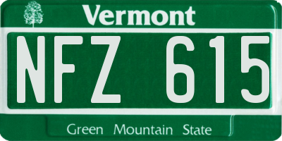 VT license plate NFZ615