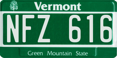 VT license plate NFZ616
