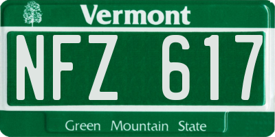 VT license plate NFZ617