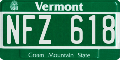 VT license plate NFZ618