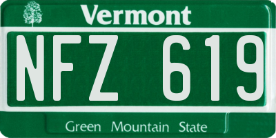 VT license plate NFZ619