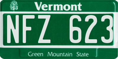 VT license plate NFZ623