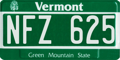 VT license plate NFZ625