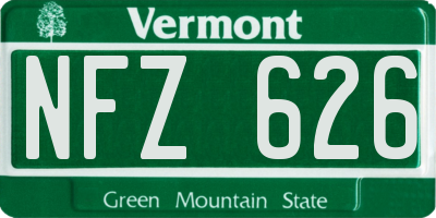 VT license plate NFZ626