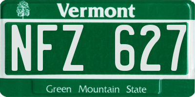 VT license plate NFZ627