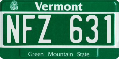 VT license plate NFZ631
