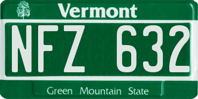 VT license plate NFZ632