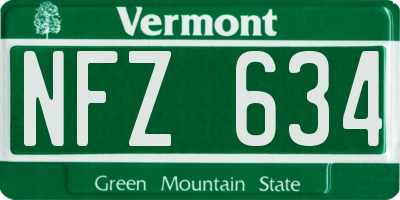 VT license plate NFZ634