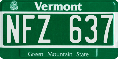 VT license plate NFZ637