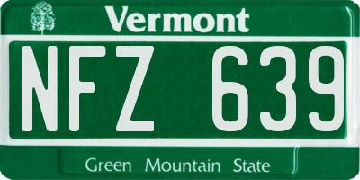 VT license plate NFZ639