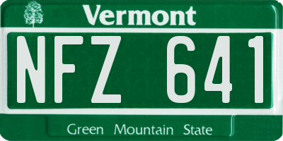 VT license plate NFZ641