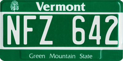 VT license plate NFZ642