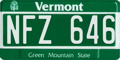VT license plate NFZ646