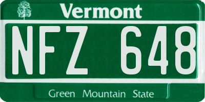 VT license plate NFZ648