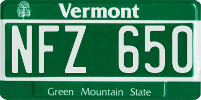 VT license plate NFZ650