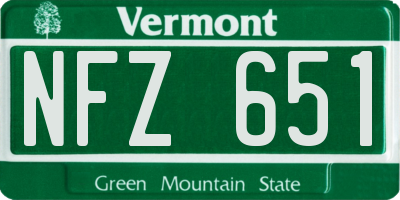 VT license plate NFZ651