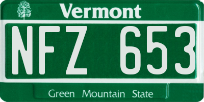 VT license plate NFZ653