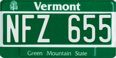 VT license plate NFZ655