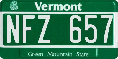 VT license plate NFZ657