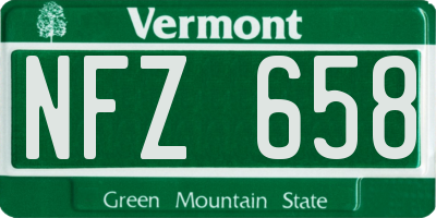 VT license plate NFZ658