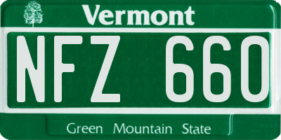 VT license plate NFZ660