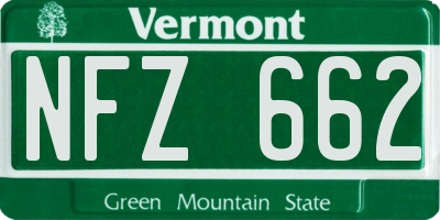 VT license plate NFZ662