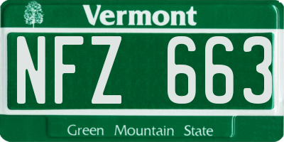 VT license plate NFZ663