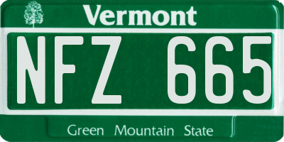 VT license plate NFZ665