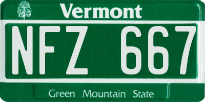 VT license plate NFZ667