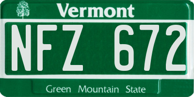 VT license plate NFZ672