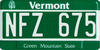 VT license plate NFZ675