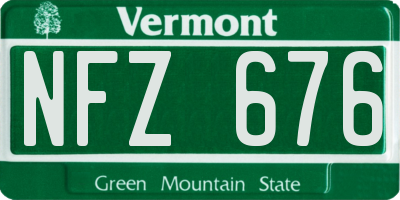 VT license plate NFZ676