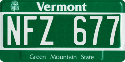 VT license plate NFZ677