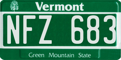 VT license plate NFZ683