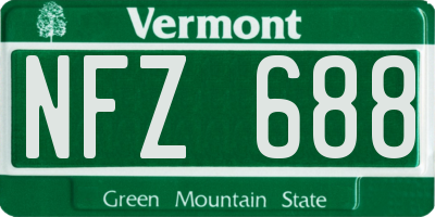 VT license plate NFZ688