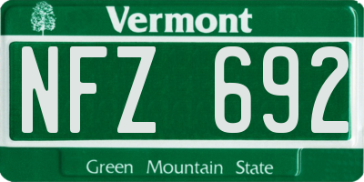 VT license plate NFZ692