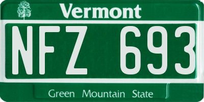 VT license plate NFZ693