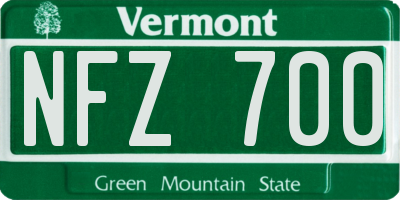 VT license plate NFZ700