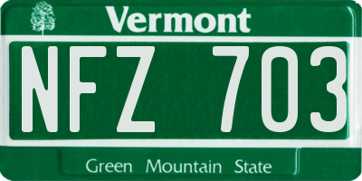 VT license plate NFZ703